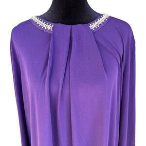 Liz Claiborne career women's purple blouse, women's size XXL